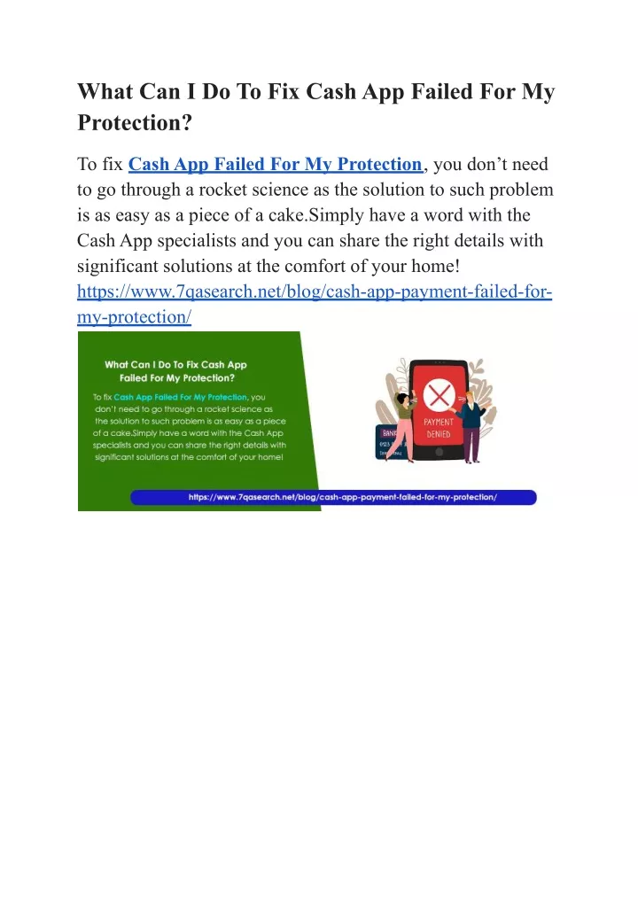 what can i do to fix cash app failed