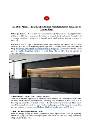 one of the main modular kitchen shutter
