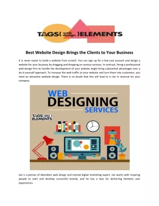 Best Website Design Brings the Clients to Your Business