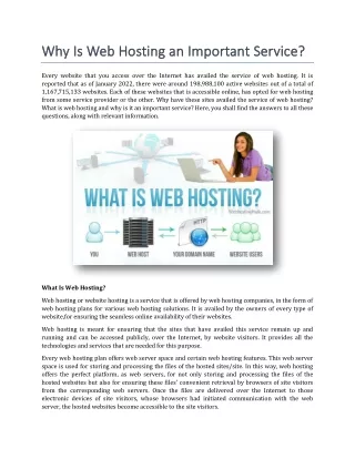 why is web hosting an important service