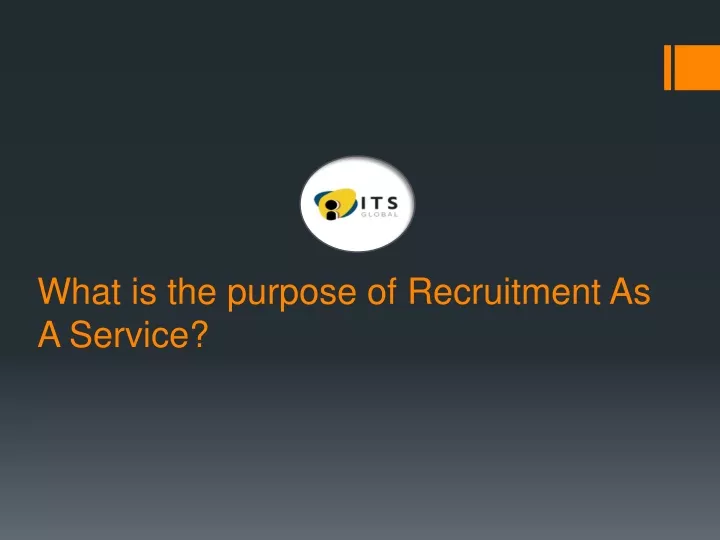 what is the purpose of recruitment as a service