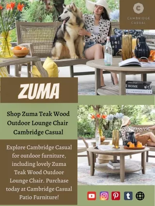 Shop Zuma Teak Wood Outdoor Lounge Chair - Cambridge Casual