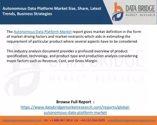 autonomous data platform market size share latest