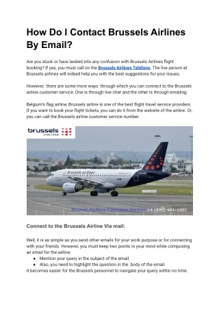 How do I contact Brussels Airlines by email