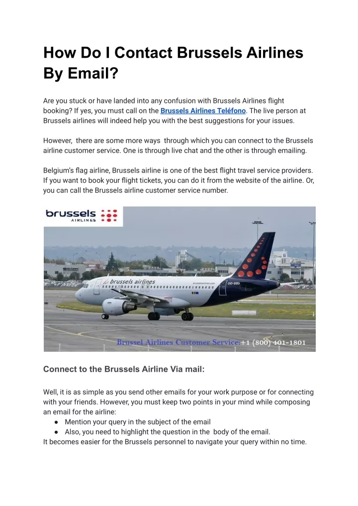 how do i contact brussels airlines by email