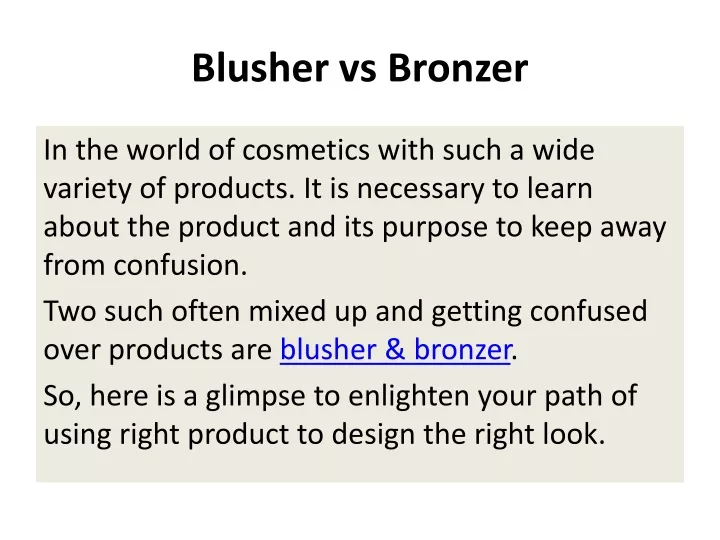 blusher vs bronzer