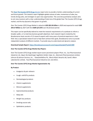 the over the counter otc drugs market report aims