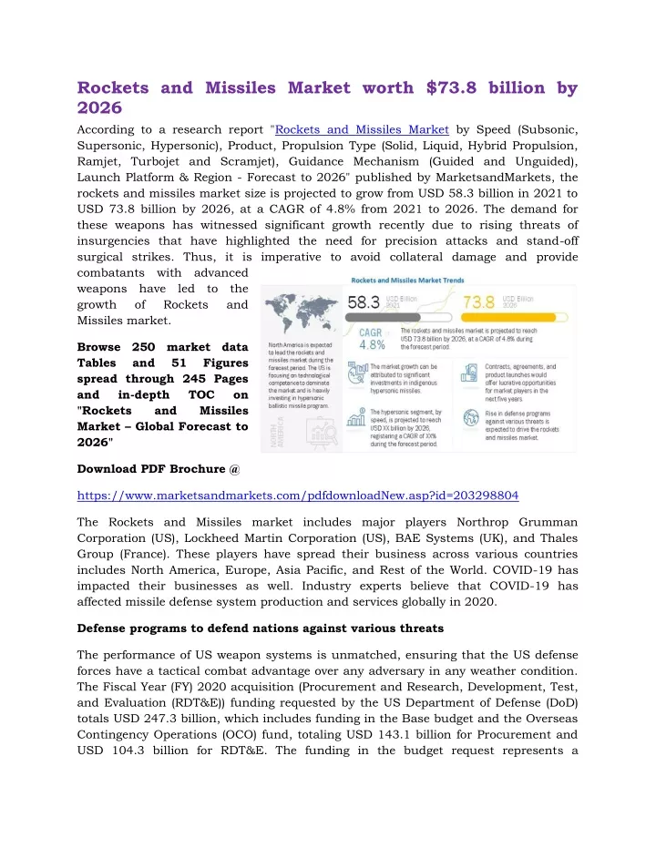 rockets and missiles market worth 73 8 billion
