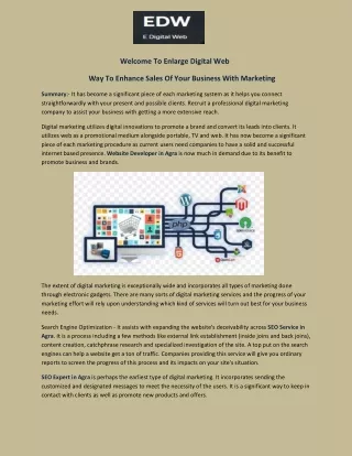 Way To Enhance Sales Of Your Business With Marketing