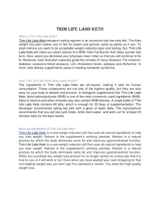 Trim Life Labs Keto