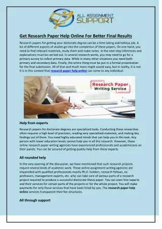 get research paper help online for better final