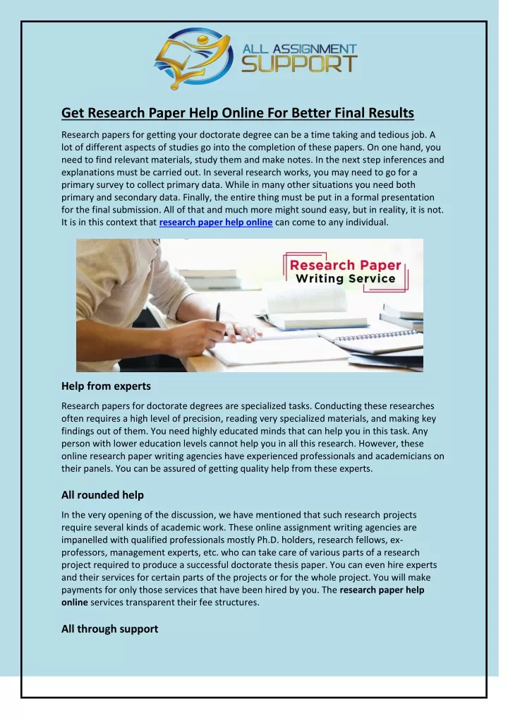 get research paper help online for better final