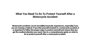 what you need to do to protect yourself after a motorcycle accident