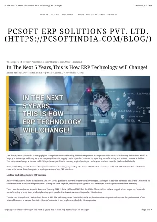 In The Next 5 Years, This is How ERP Technology will Change!