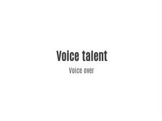 voice talent voice over