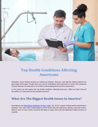 Top Health Conditions Affecting Americans
