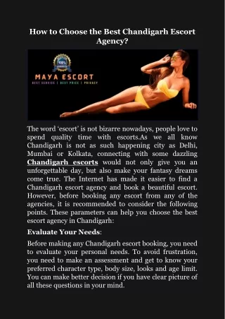 Best Chandigarh Escort Agency