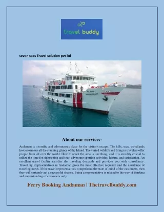 Ferry Booking Andaman  Thetravelbuddy