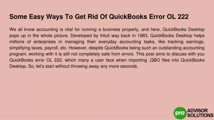 some easy ways to get rid of quickbooks error ol 222