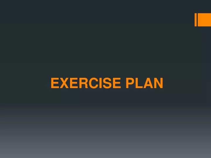 exercise plan