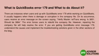 what is quickbooks error 179 and what to do about it