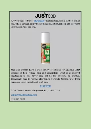 Cbd Cream | Justcbdstore.com