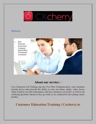 Customer Education Training  Cxcherry.io
