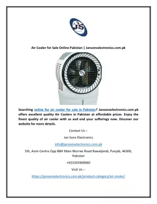 Air Cooler for Sale Online Pakistan | Jansonselectronics.com.pk