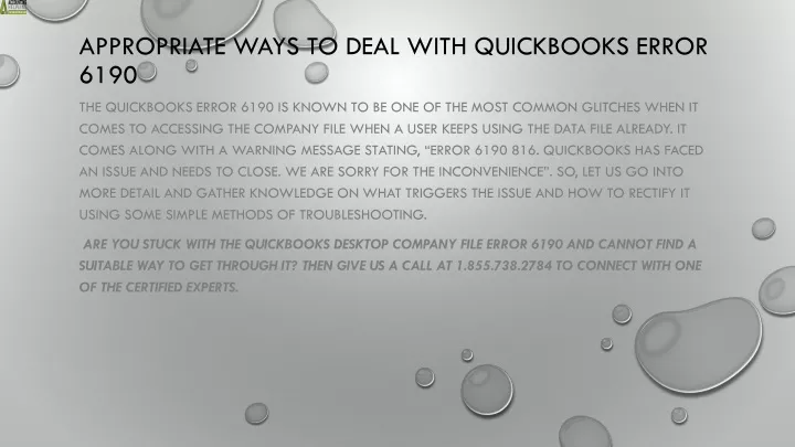 appropriate ways to deal with quickbooks error 6190