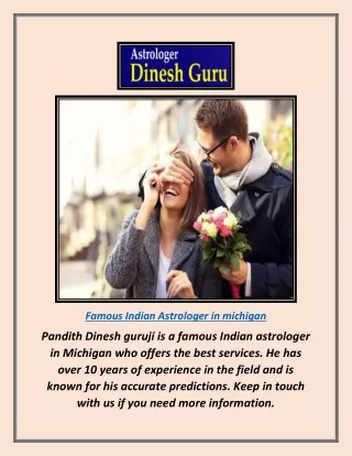 Get the famous Indian astrologer in Michigan