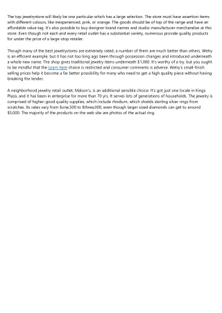 the top jewelrystore will likely