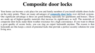 Composite door locks
