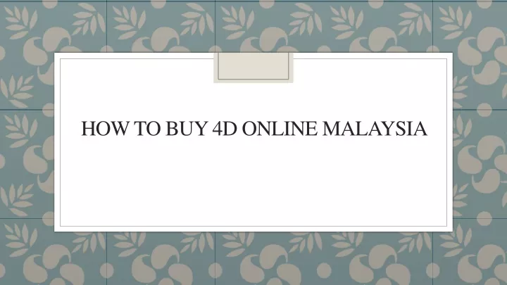 how to buy 4d online malaysia