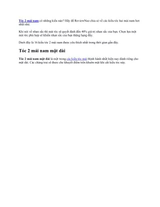 Toc 2 mai nam dep