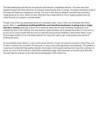 the ideal jewelrystore will likely