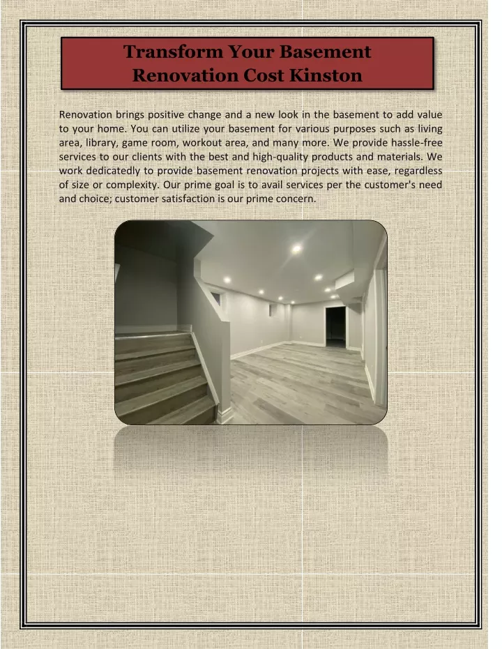 transform your basement renovation cost kinston