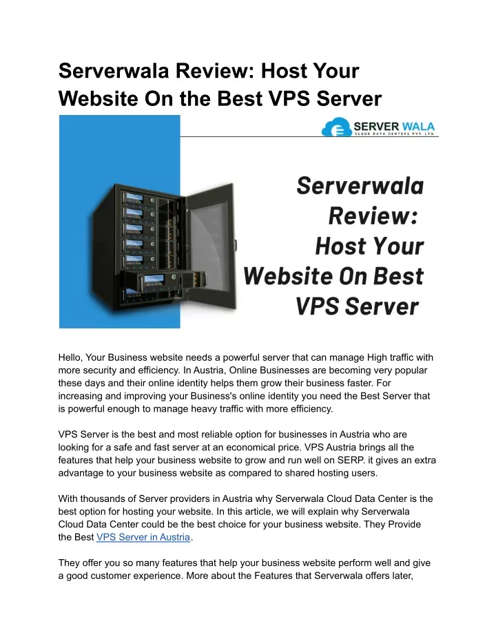 serverwala review host your website on the best