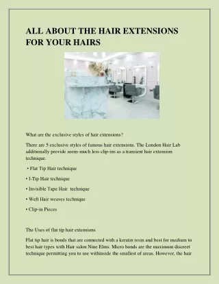 all about the hair extensions for your hairs