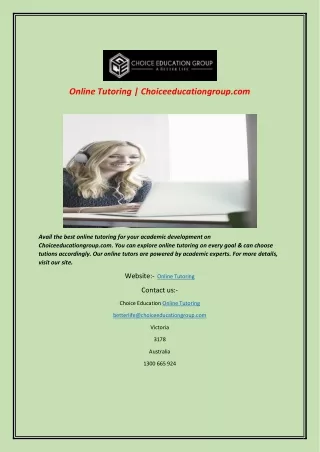 Online Tutoring | Choiceeducationgroup.com