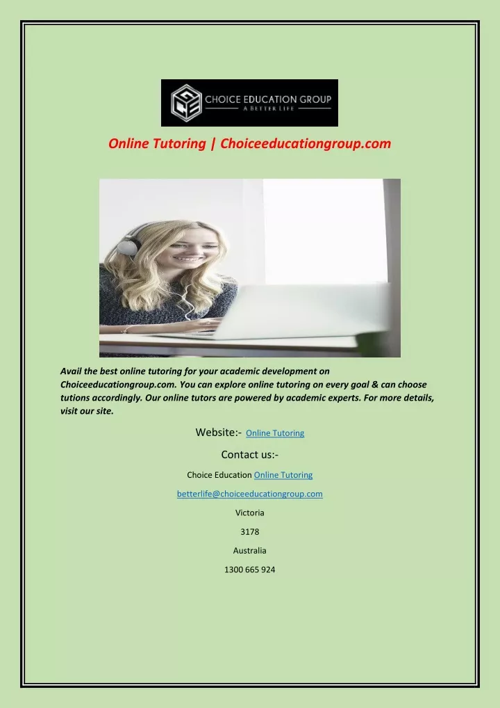 online tutoring choiceeducationgroup com