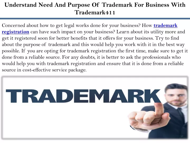 understand need and purpose of trademark