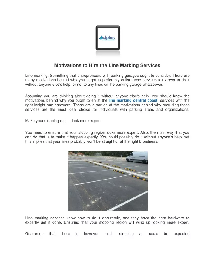 motivations to hire the line marking services