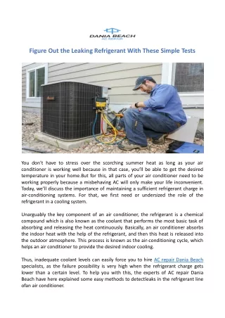 Figure Out the Leaking Refrigerant With These Simple Tests