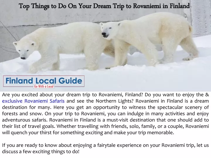top things to do on your dream trip to rovaniemi