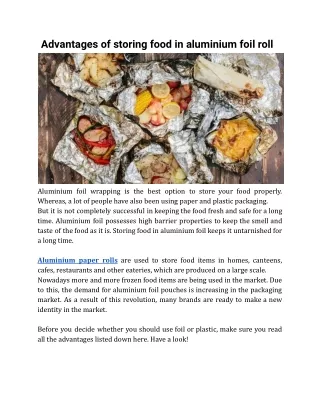 advantages of storing food in aluminium foil roll