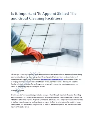 Is it Important To Appoint Skilled Tile and Grout Cleaning Facilities