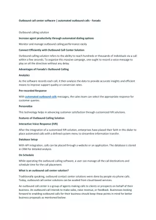 outbound call center software automated outbound