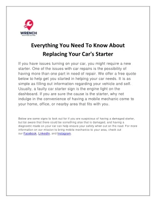 Everything You Need To Know About Replacing Your Car