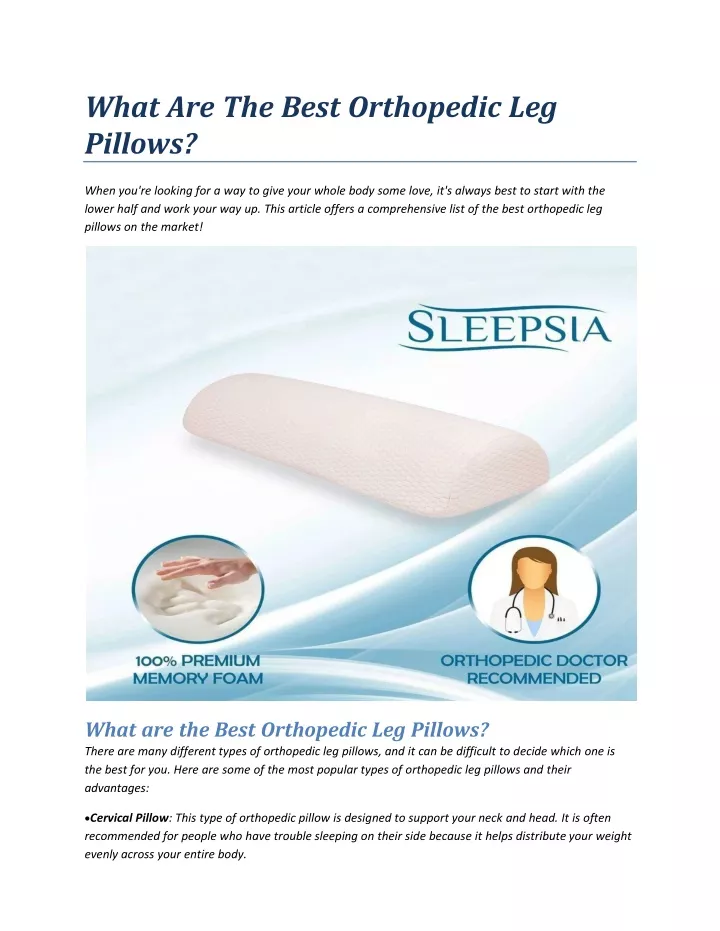 what are the best orthopedic leg pillows