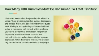 How Many CBD Gummies Must Be Consumed To Treat Tinnitus